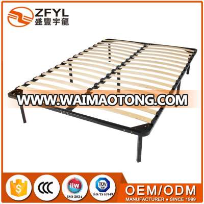 Direct factory supplied custom metal slatted bed frame with slats