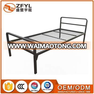 Manufacturer Custom Folding Welding Hotel Tube Pipe Military Single Sofa Legs Double Metal Bed Frame