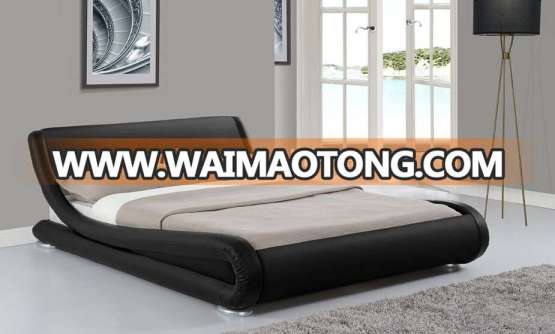 Fantastic S Shape PU Leather Bedroom Furniture Bed Frame 1881