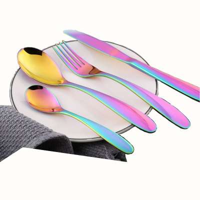 hot sale tableware stainless steel spoon set gold flatware