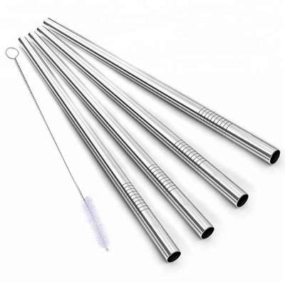 Wholesale Eco Friendly Reusable Stainless Steel Drinking Straws With Brush